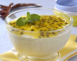 Sorbet de banana e maracujá