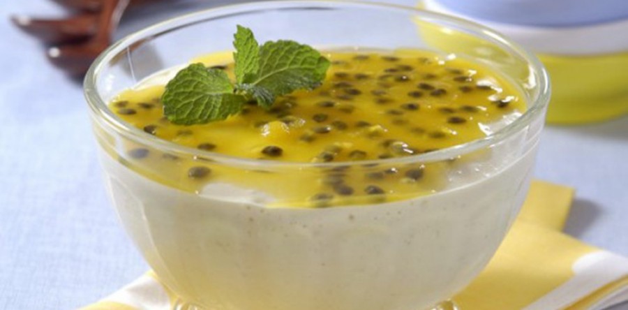 Sorbet de banana e maracujá