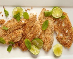 Peixe com crosta de gergelim