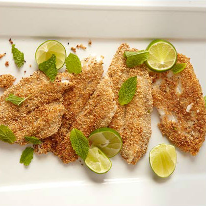 Peixe com crosta de gergelim