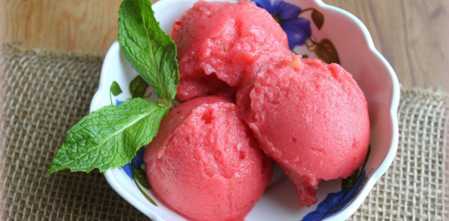 Sorbet de banana com beterraba