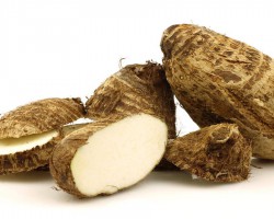 Inhame grelhado com óleo de coco