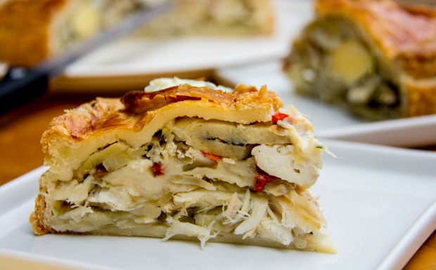 Torta com sobras de bacalhau