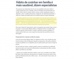 Hábito de cozinhar em família é mais saudável, dizem especialistas
