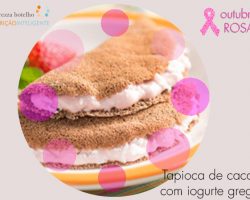 Tapioca de cacau com recheio iogurte grego