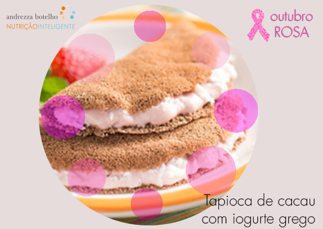Tapioca de cacau com recheio iogurte grego