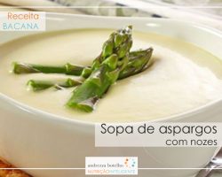 Sopa aspargos com nozes