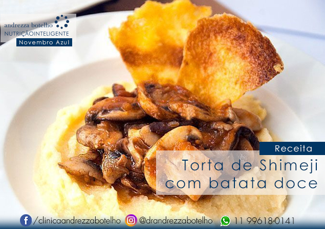Torta de shimeji e batata doce