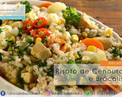 Risoto de cenoura e brócolis