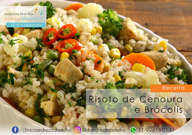 Risoto de cenoura e brócolis