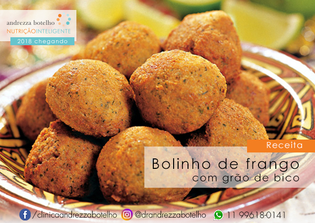 Bolinhos de frango com grão de bico