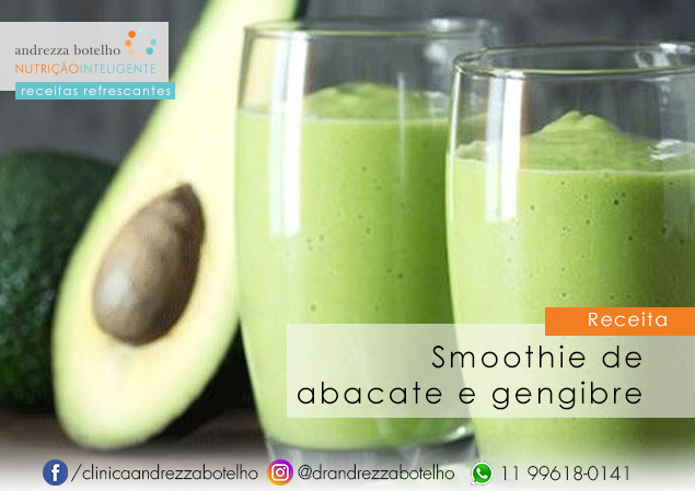 Smoothie de abacate e gengibre
