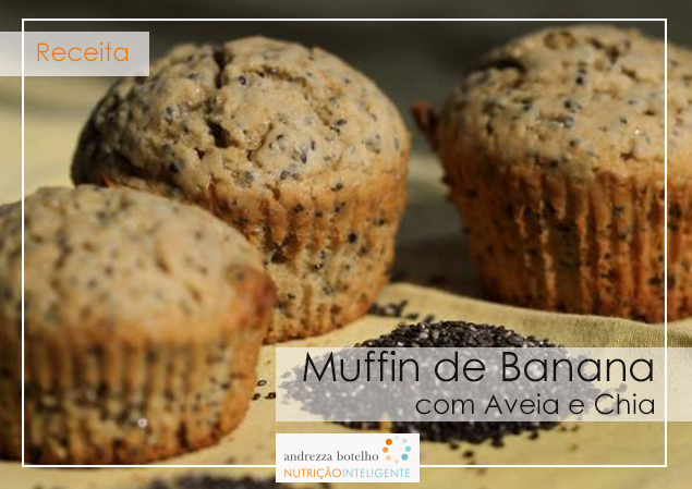 Muffin de banana, aveia e chia